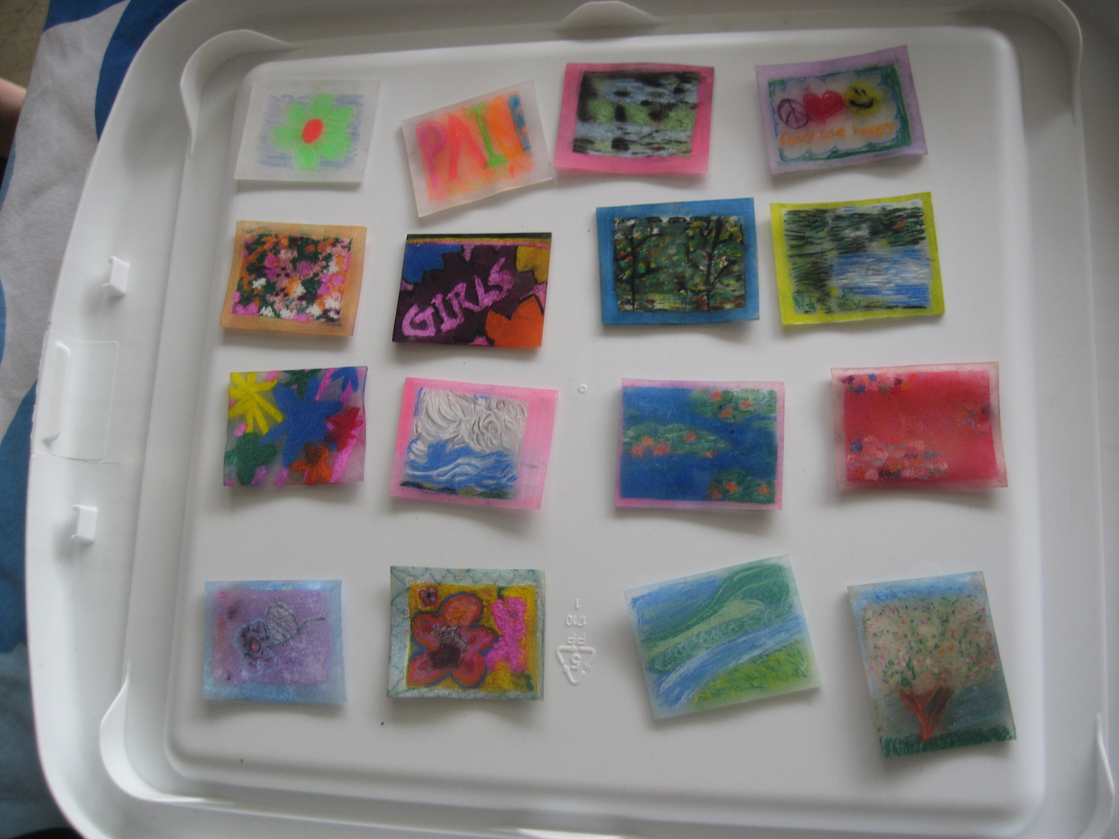 Plastic shrinks from 4"x5" down to about 2"x1.5"