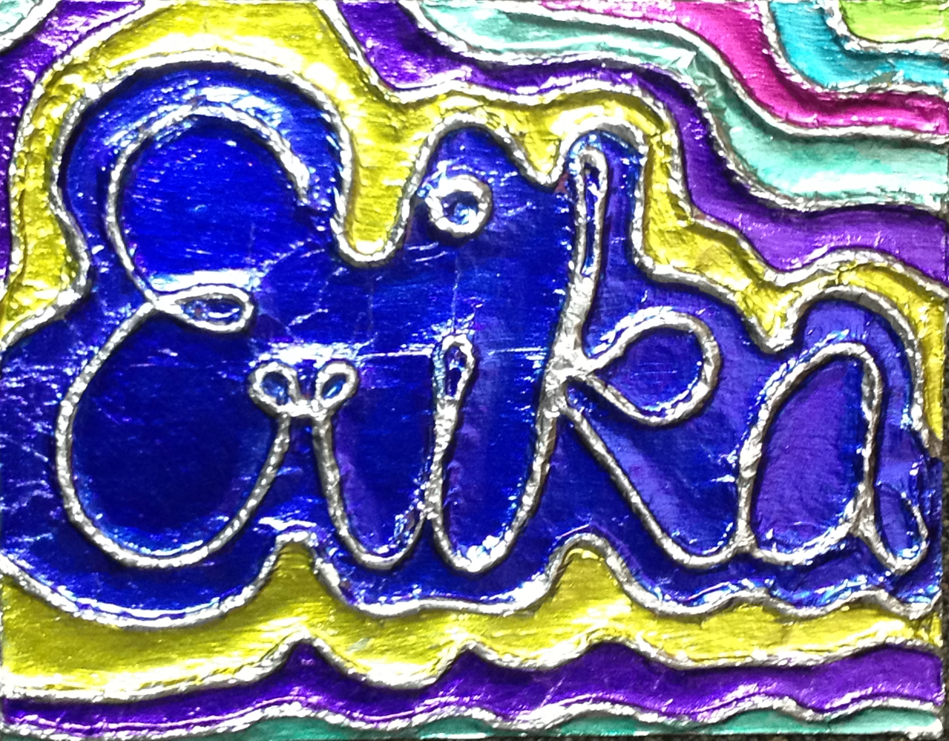 Embossed Foil Name Art - K - 6 Art