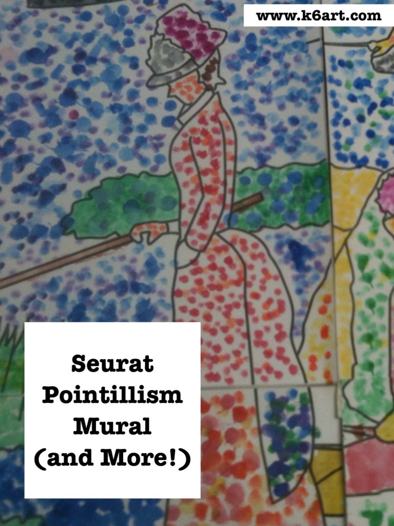 Seurat Pointillism Mural group project uses $8 downloadable PDF