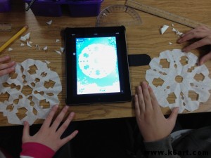 These two students collaborated on an iPad My Flake design, then both cut to match.
