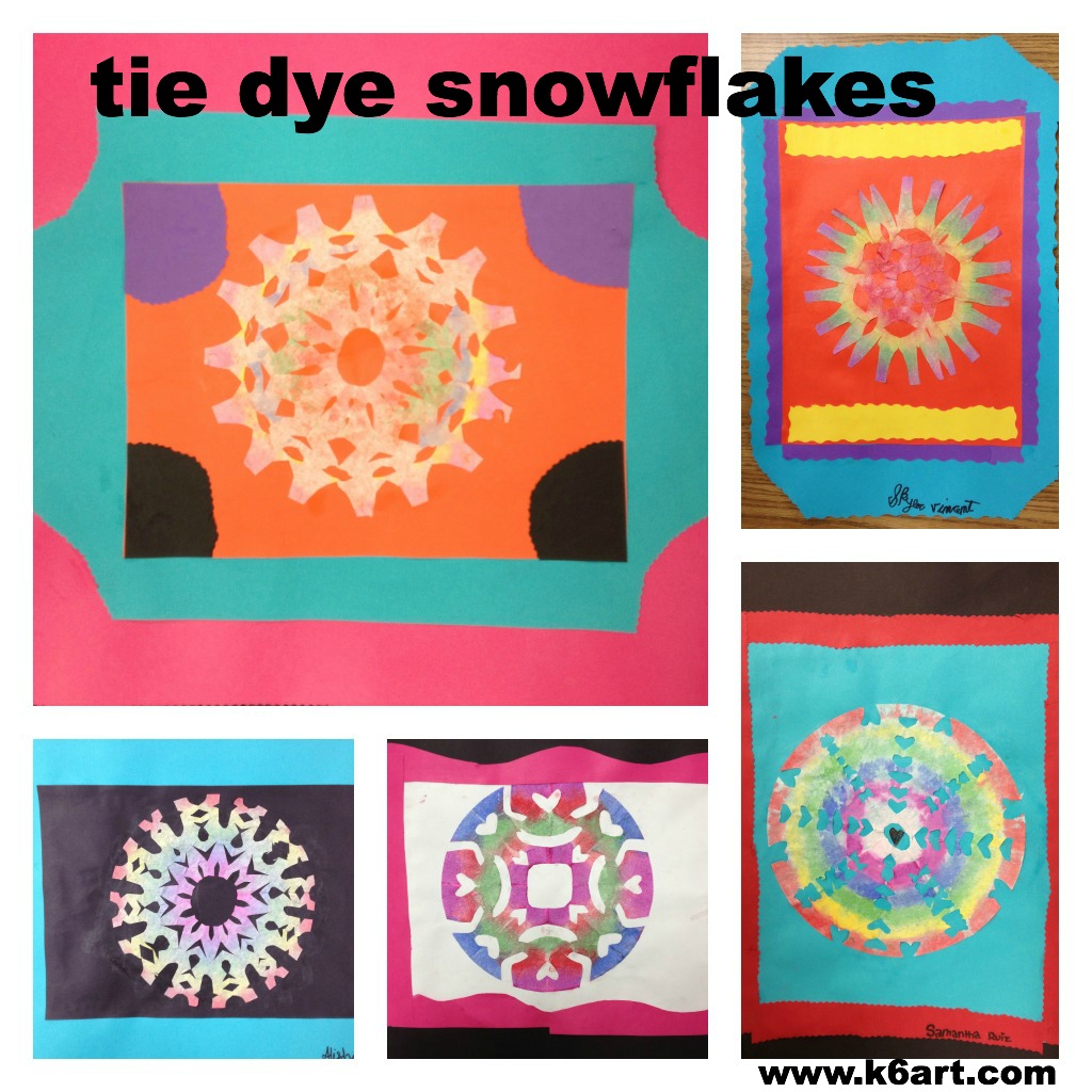 tie dye snowflake collage 3