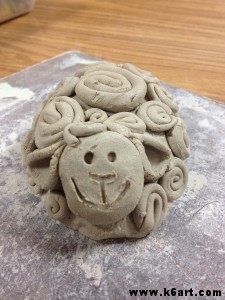 spiral clay sheep