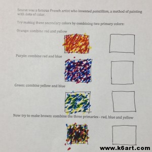 homemade pointillist worksheet