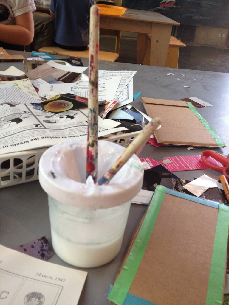 White glue in spill-proof paint cup at San Diego's New Children's Museum