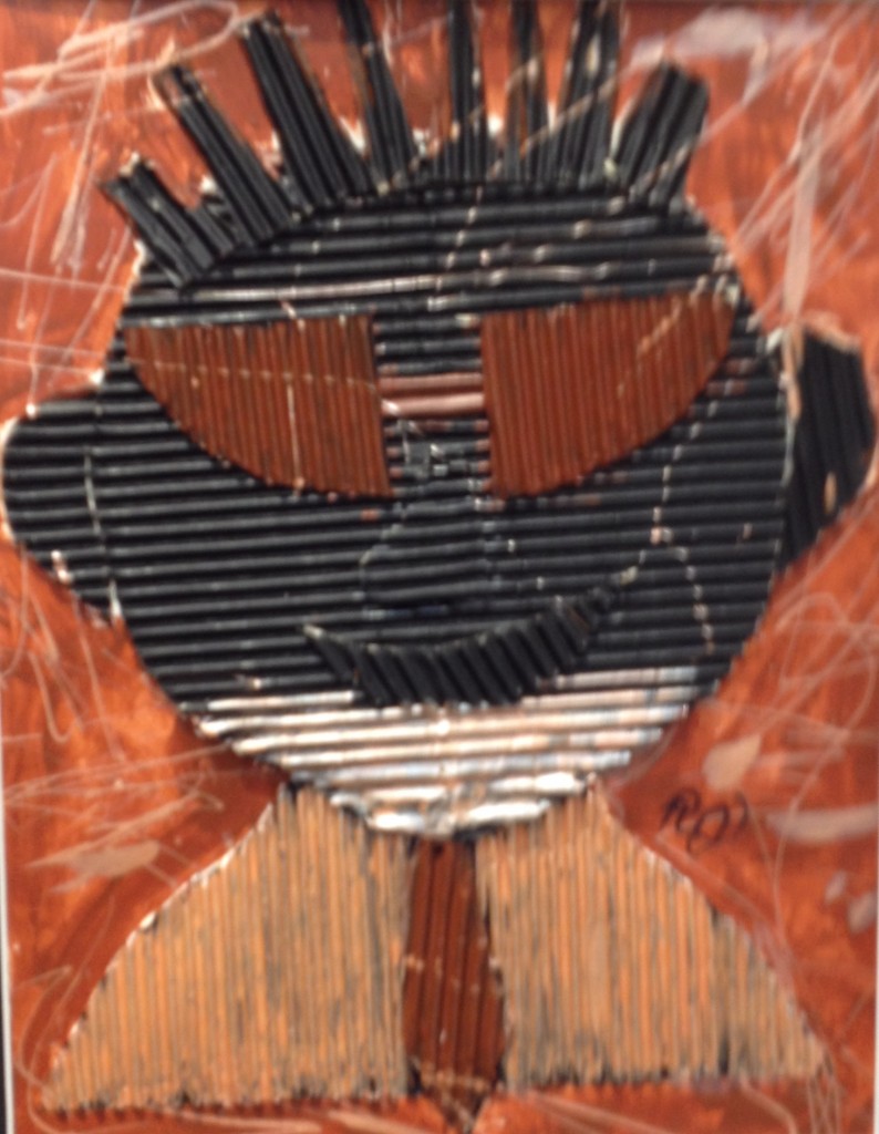 Elementary corrugated cardboard portrait.