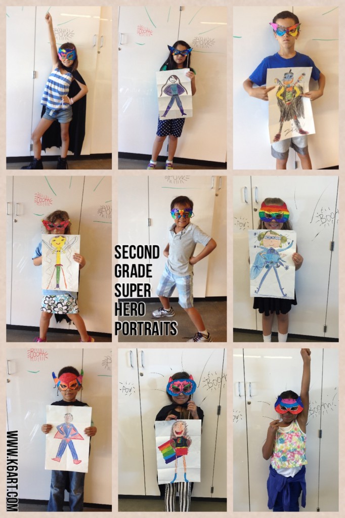 Second Grade Super Hero Portraits